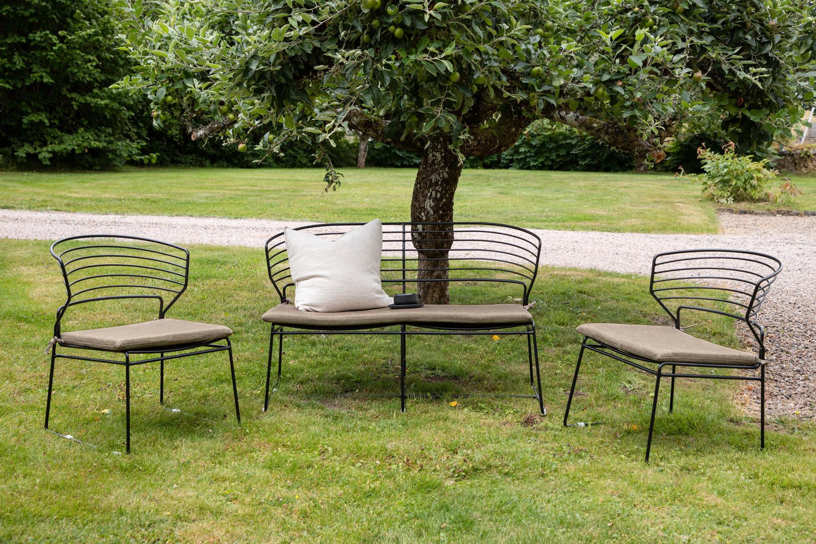 GARTENTISCHGRUPPE Schwarz - Schwarz, Holzwerkstoff - ebuy24