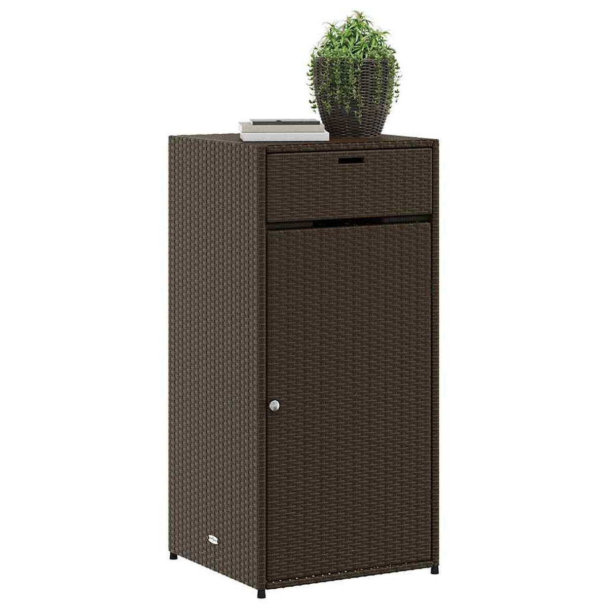 GARTENSCHRANK Braun 55/55/111 Cm Poly Rattan - Braun, Kunststoff (55/111/55cm) - vidaXL