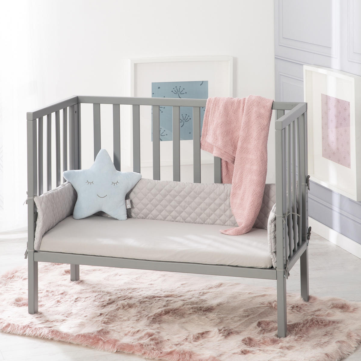 BEISTELLBETT roba Style grau 2in1 Set 90 x 45 cm - Taupe/Grau, Holzwerkstoff (45/90cm) - Roba