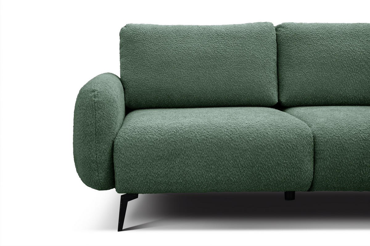 SOFA FEBE 3-Sitzer, olivgrün - Schwarz/Olivgrün, Holz/Textil (190/82/96cm) - Courtois Laville
