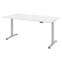SCHREIBTISCH elektrisch XDSM 100/200/72 cm in Weiß/Silberfarben - Silberfarben/Weiß, Holzwerkstoff (100/200/72cm) - bümö