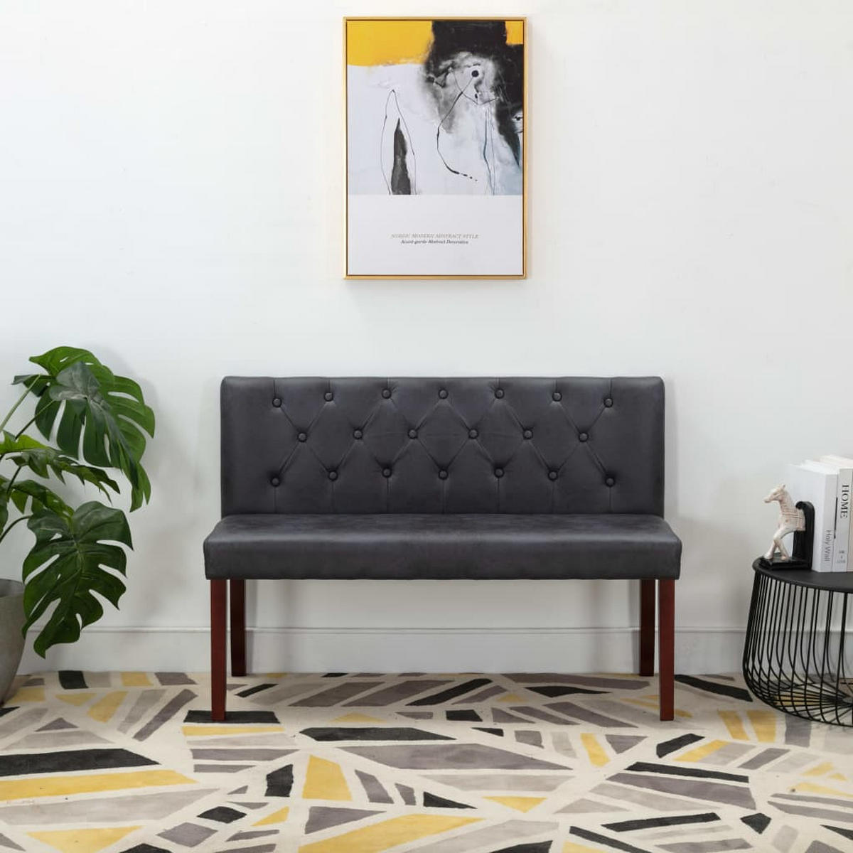 SITZBANK Mauri 120 cm Grau Wildleder-Optik - Grau, Textil (120/84.5/52cm) - DELUKE