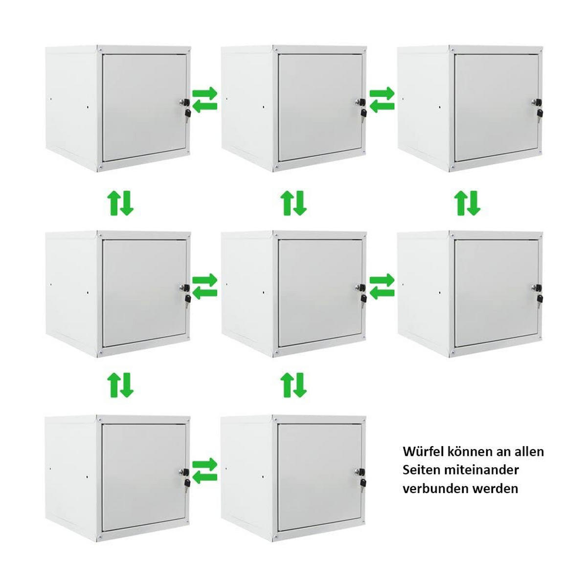 SCHLIESSFACHWÜRFEL Cubic 35x35x35 cm Grau - Grau, Metall (35/35/35cm) - PROREGAL