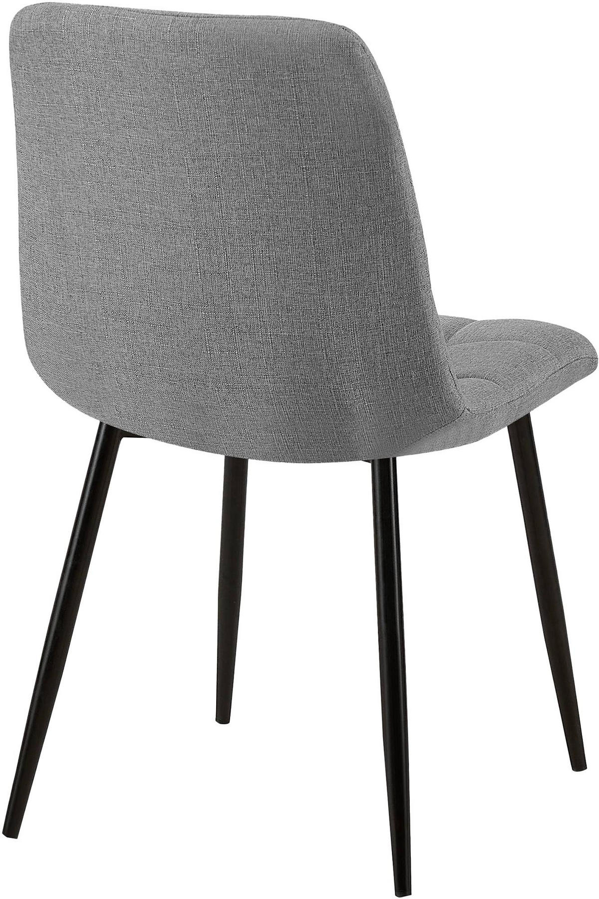 STUHL 2er Set Stoff Grau - Schwarz/Grau, Textil/Metall (45/84/55cm) - CLP
