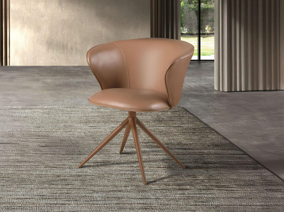 STUHL aus Kunstleder 65/65/79 cm - Beige/Braun, Leder/Textil (65/79/65cm) - ANGEL CERDA