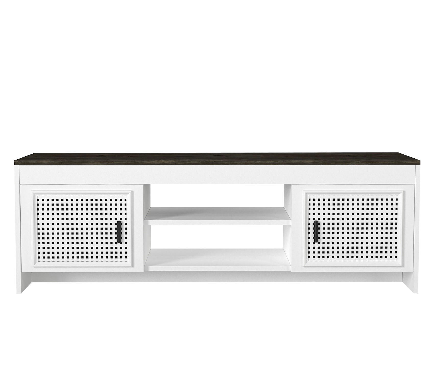 TV-LOWBOARD Done Weiß Grau - Schwarz/Weiß, Holzwerkstoff/Metall (150/48/35cm) - moebel17