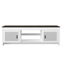 TV-LOWBOARD Done Weiß Grau - Schwarz/Weiß, Holzwerkstoff/Metall (150/48/35cm) - moebel17