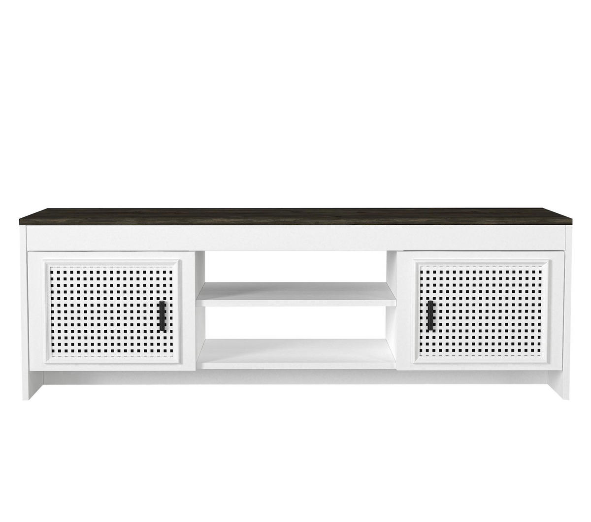 TV-LOWBOARD Done Weiß Grau - Schwarz/Weiß, Holzwerkstoff/Metall (150/48/35cm) - moebel17