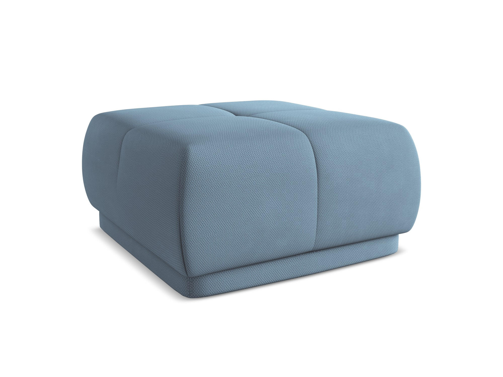 POUF Chenille Stoff Blau - Blau/Blaugrau, Kunststoff/Textil (60/35/60cm) - Makamii