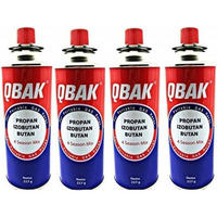 GASKARTUSCHEN 4er Set 227 g Butangas QBAK Campingkocher Kartuschen - Blau/Rot, Metall (6.7/20/6.7cm) - Resch