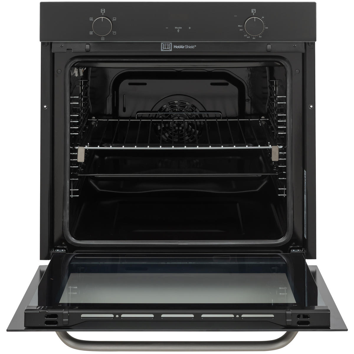 EINBAUBACKOFEN autark, 78 Liter, 60 cm Backofen, Hot Air Shield, Umluft/Ober-Unterhitze, 5 Funktionen - Schwarz, Metall (59.5/59.5/55cm) - Telefunken