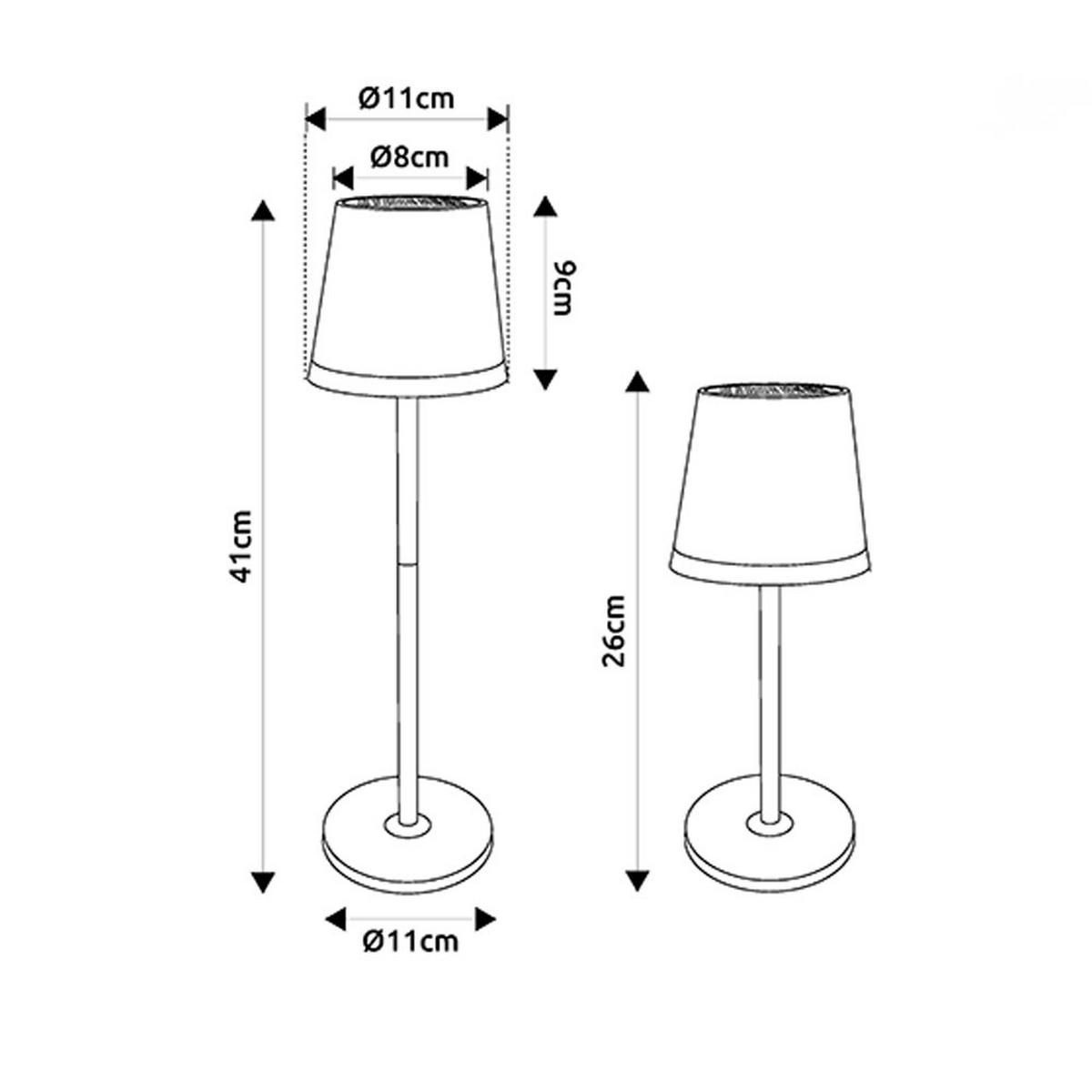 OUTDOOR TISCHLEUCHTE LED, Metall, Silber, verstellbar - Silberfarben, Metall (11/11/41cm) - Globo Lighting