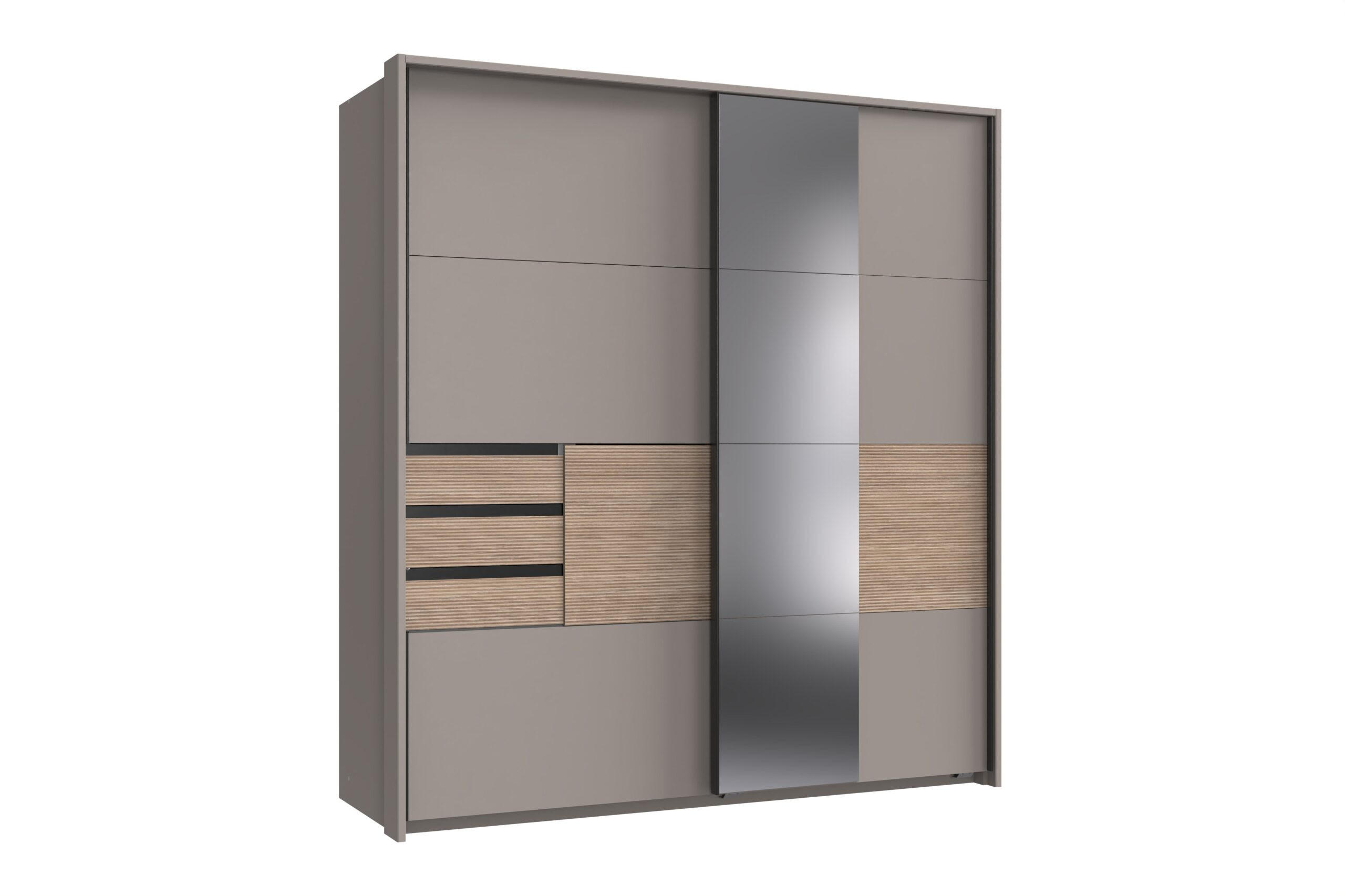 PASSEPARTOUT zu Kleiderschrank Bremen in Saharagrau mit Absetzungen in Multiplex - Grau, Holzwerkstoff (120/200/80cm)