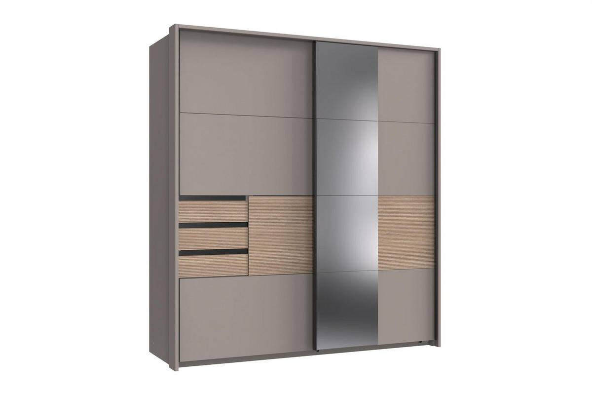 PASSEPARTOUT zu Kleiderschrank Bremen in Saharagrau mit Absetzungen in Multiplex - Grau, Holzwerkstoff (120/200/80cm)