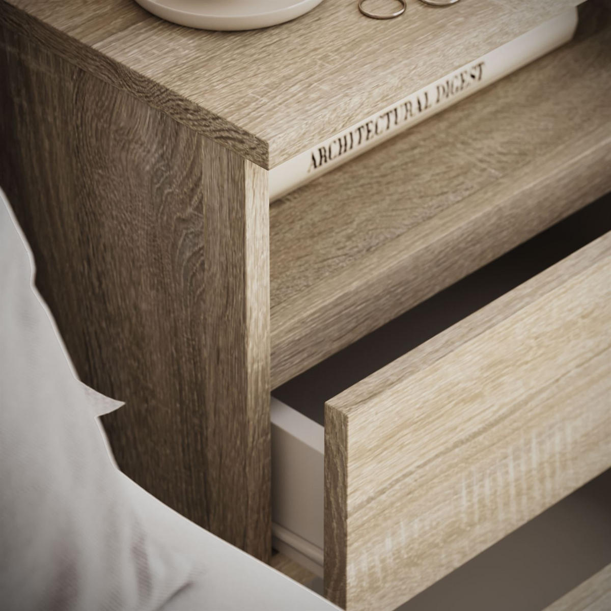 NACHTTISCH HANA M1 Sonoma Eiche - Sonoma Eiche, Holzwerkstoff (40/59/32cm) - Lookway