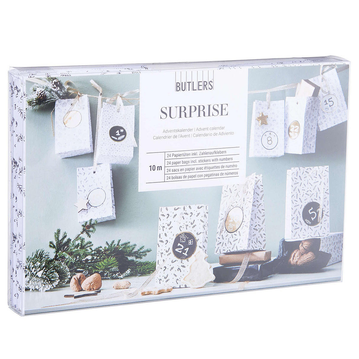 DIY-ADVENTSKALENDER Surprise - Schwarz, Papier (15/3/24cm) - Butlers