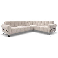 ECKSOFA Volare ohne Schlaffunktion beige links - Beige/Schwarz, Textil/Metall (295/235cm) - Beautysofa