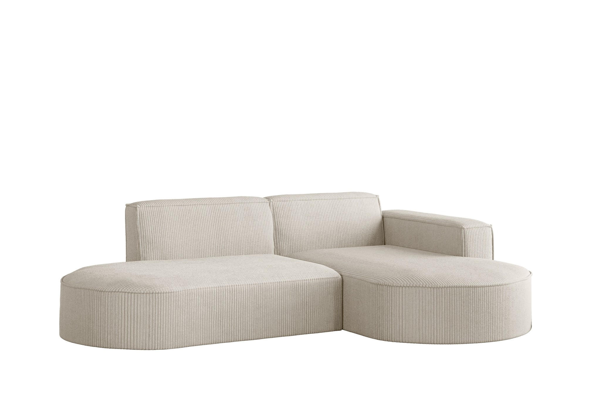 ECKSOFA Palma Xs In Scala - Beige, Holzwerkstoff/Textil (236/165cm) - Fun Möbel