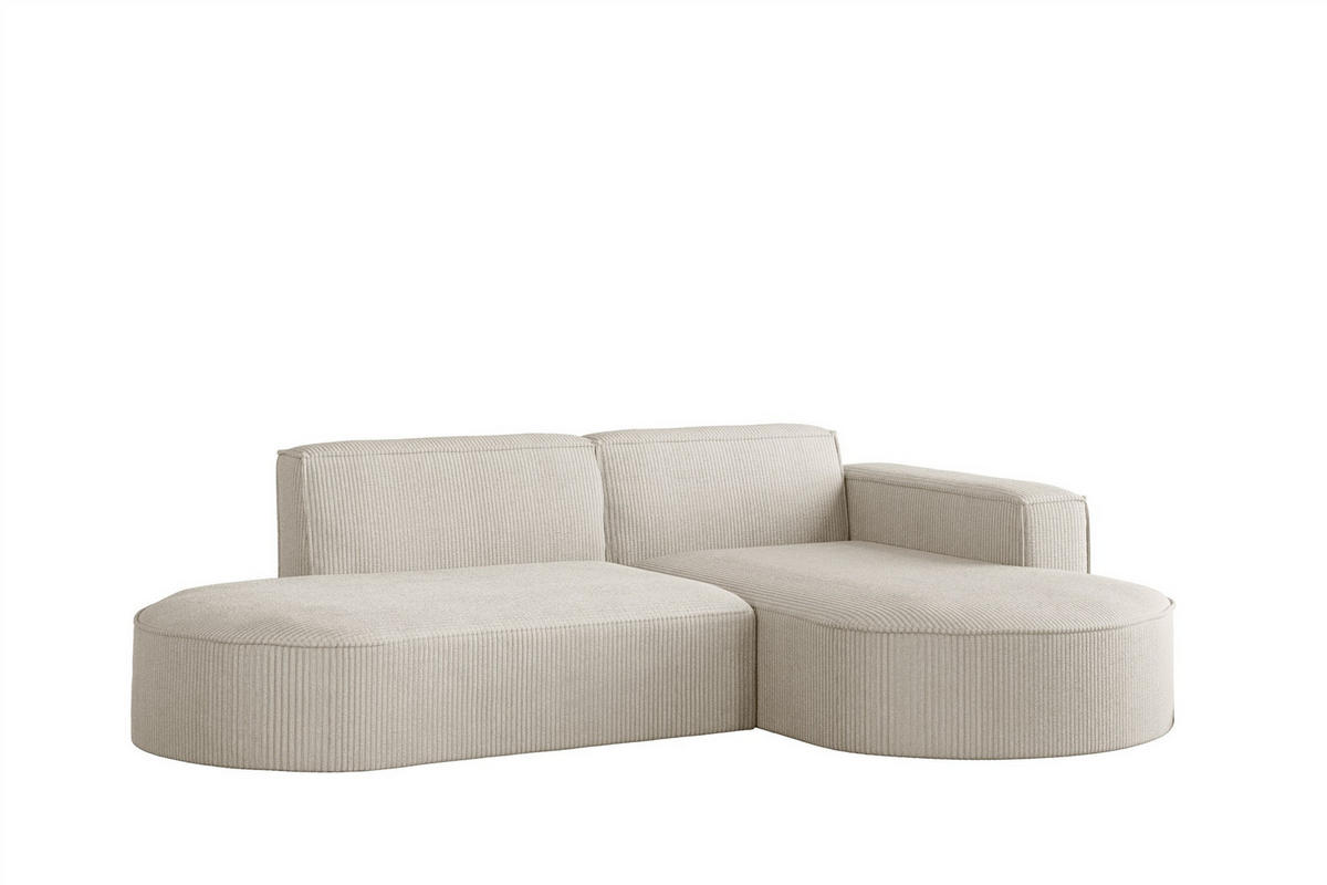 ECKSOFA Palma Xs In Scala - Beige, Holzwerkstoff/Textil (236/165cm) - Fun Möbel