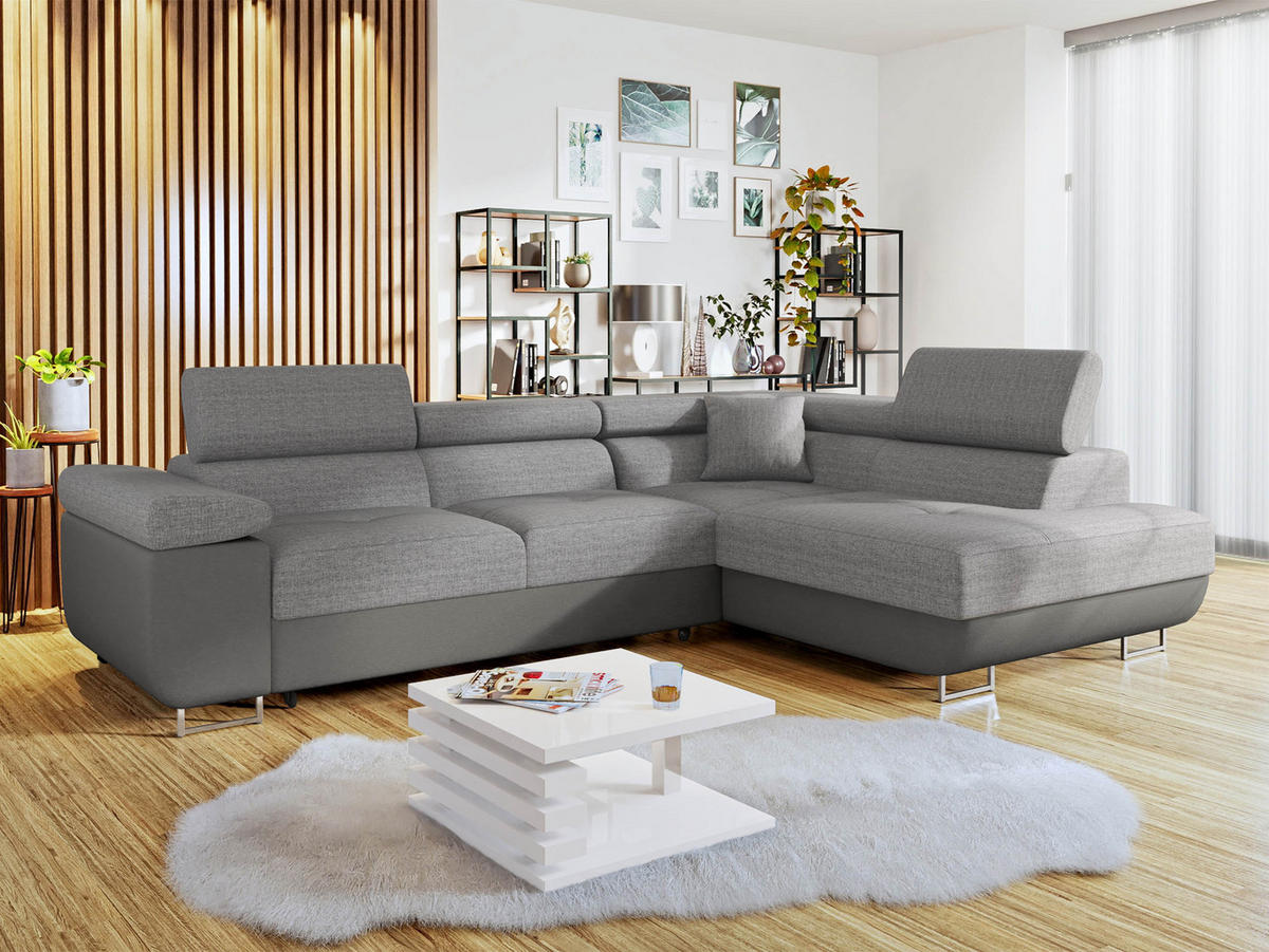 ECKSOFA Torezio, Seite: Rechts - Grau, Holz/Textil (274/203cm) - MIRJAN24