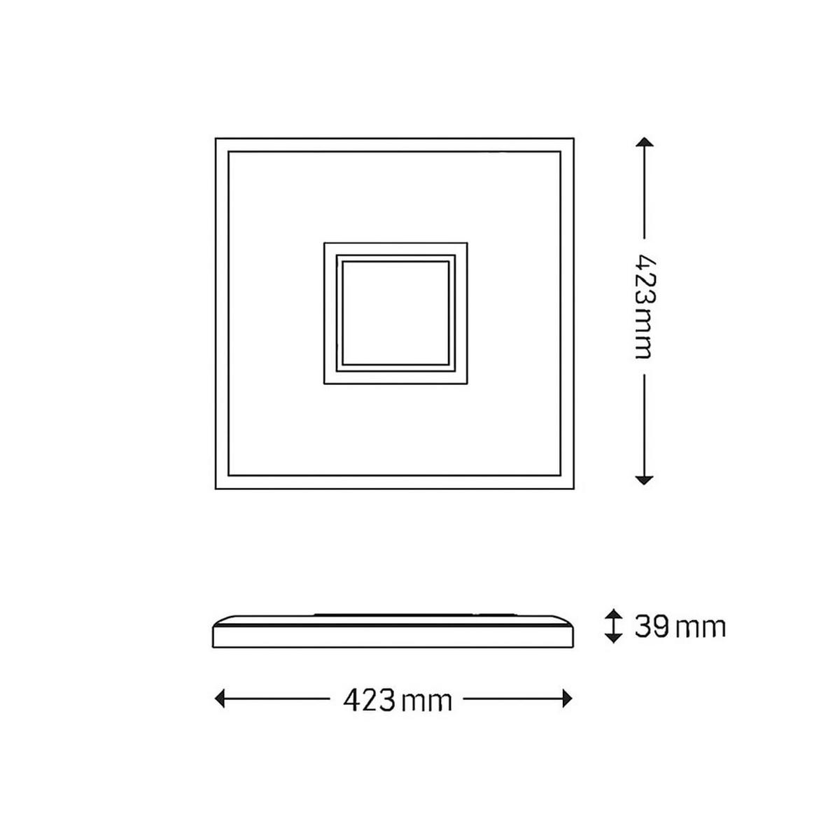 LED DECKENLEUCHTE Backlight Silber - Silberfarben, Kunststoff (42.3/42.3/3.9cm) - Briloner