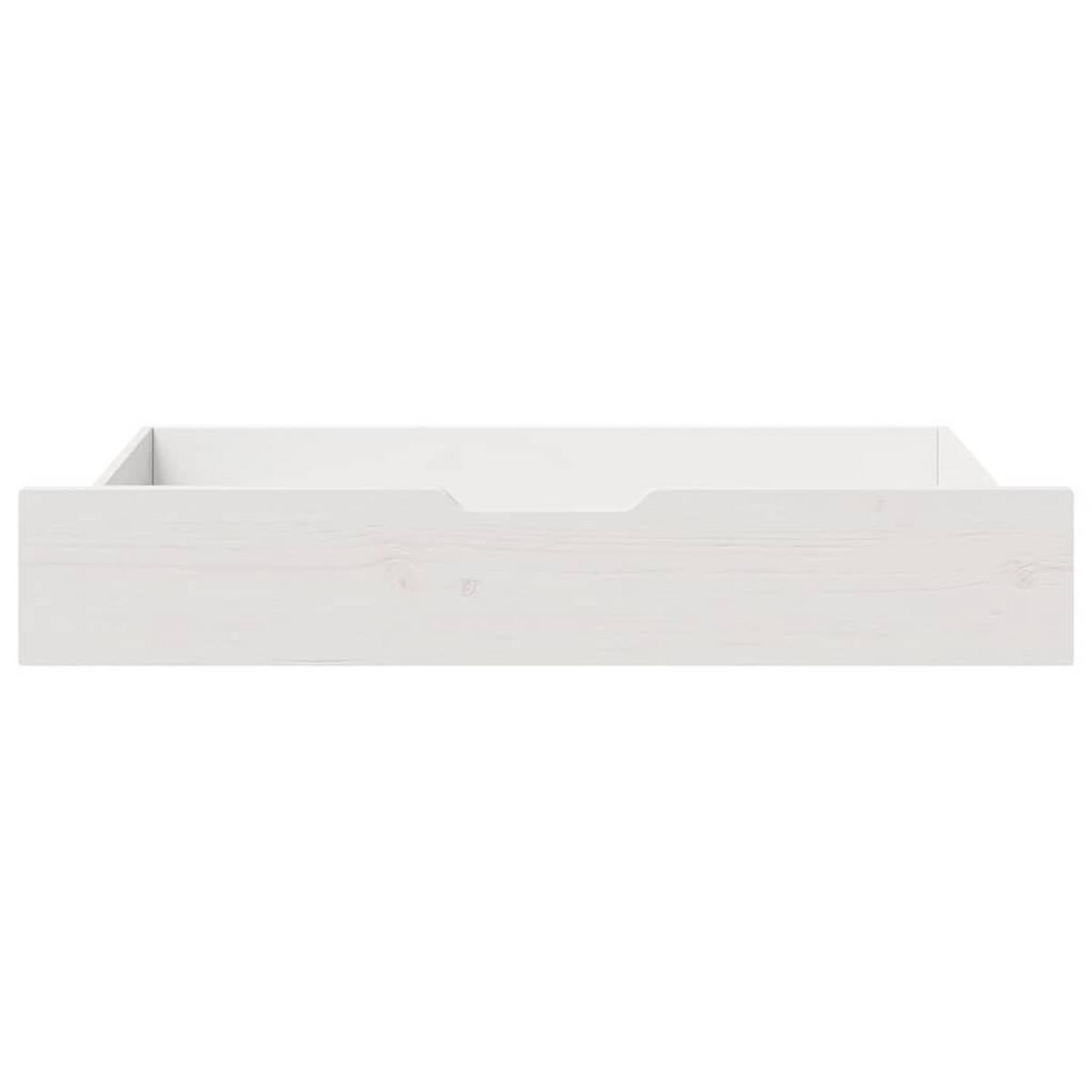 BETTSCHUBLADEN 2 Stk. Weiss 95/55/17 Cm Massivholz Kiefer - Weiß, Holz - vidaXL