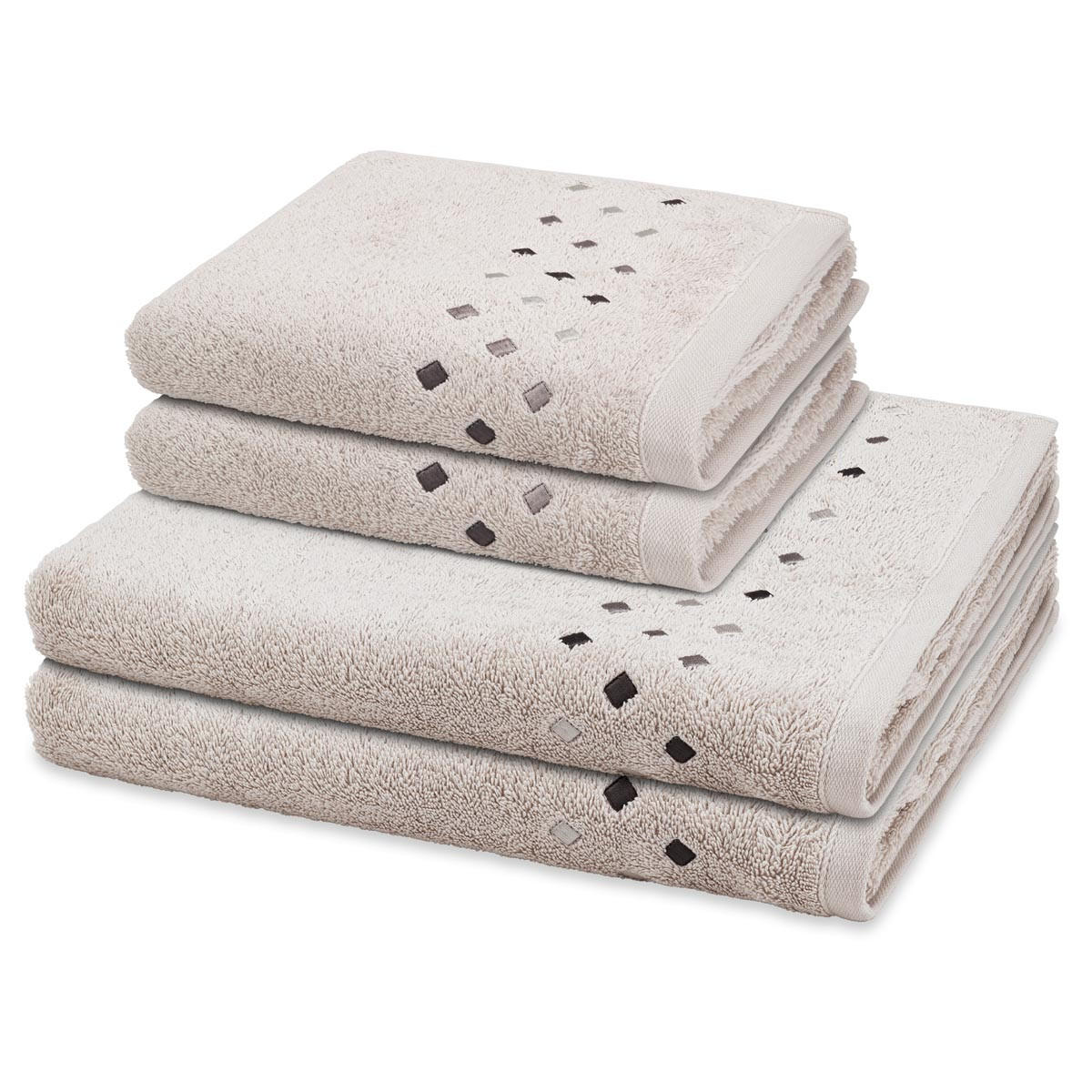 FROTTIERSET Stoneline 4-teilig - Hellgrau, Textil (50/100cm) - Ross