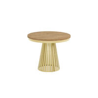 ESSTISCH Cone Bis - Eichefarben/Goldfarben, Holzwerkstoff/Metall (100/100/76cm) - Meblini
