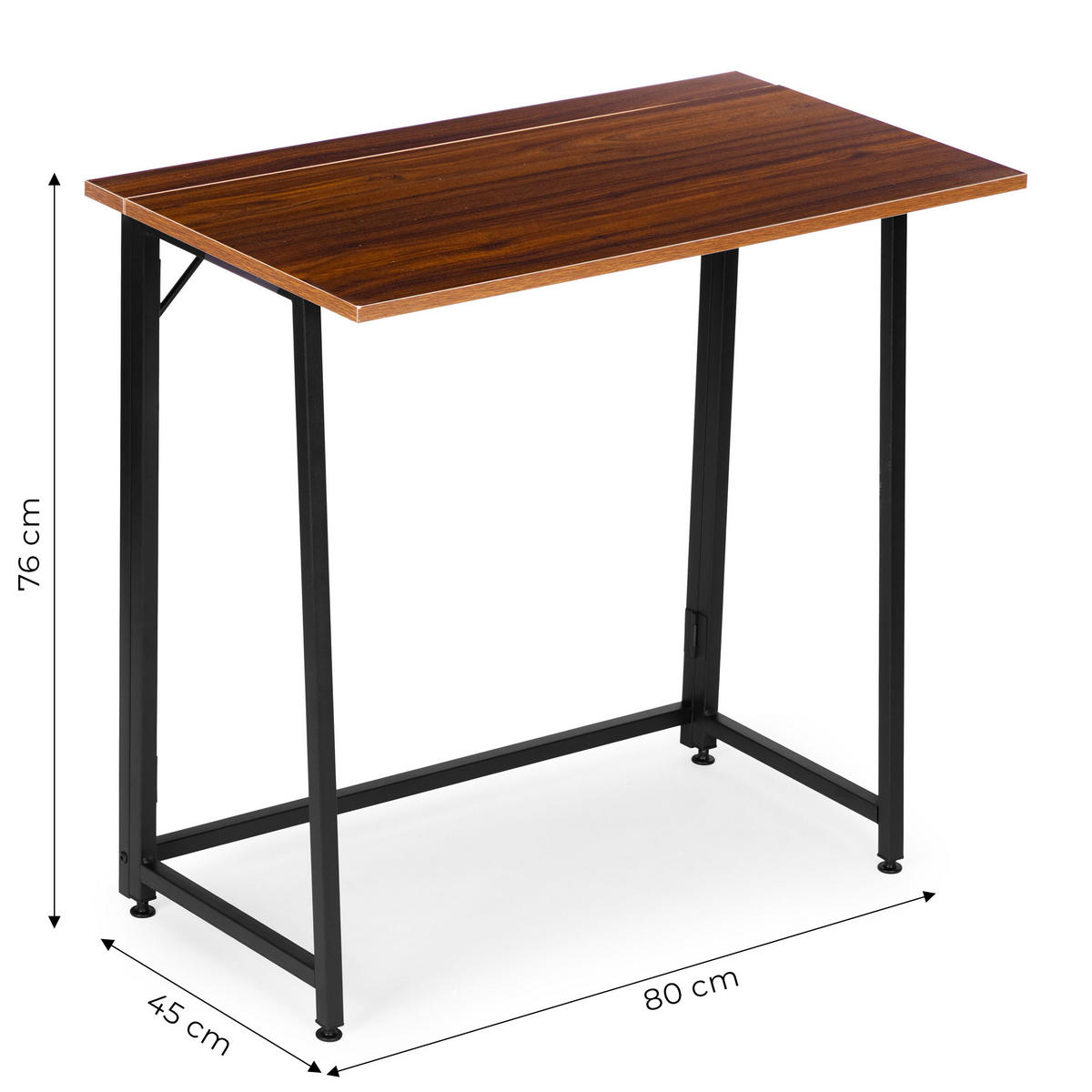 SCHREIBTISCH ARLO Nussbaum Dunkel - Schwarz - Dunkelbraun/Schwarz, Holzwerkstoff (45/80/76cm) - Mat-Haus