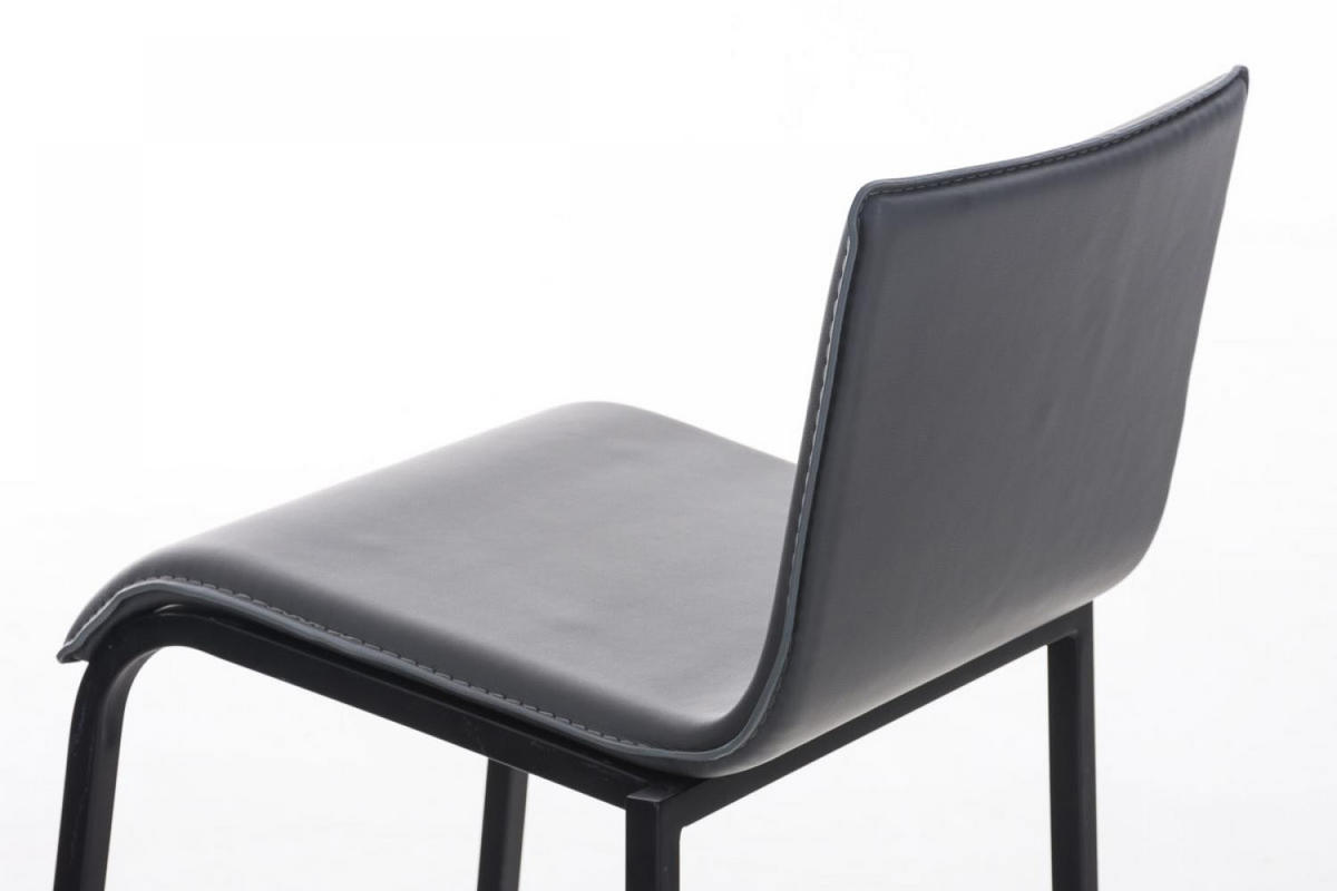 BARHOCKER Lederlook grau - Schwarz/Grau, Textil/Metall (43/103/51cm) - CLP