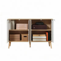 SIDEBOARD DE-38086 120/35/77,4 cm mit 2 zweistufigen Schränken Weiß - Weiß, Holzwerkstoff (120/77.4/35cm) - ComfortXL