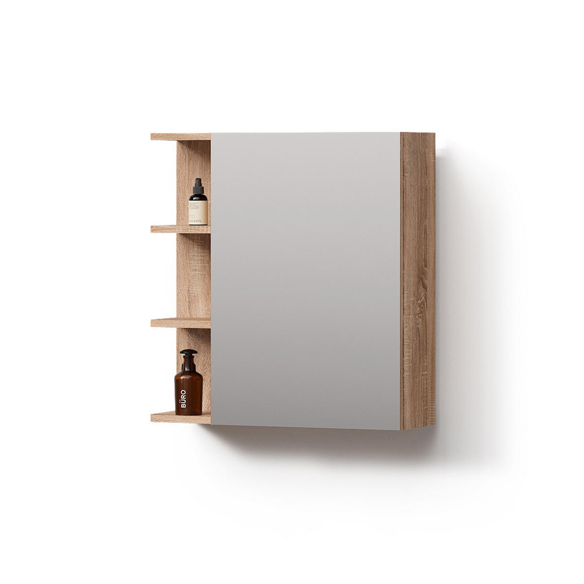 SPIEGELSCHRANK Fucino Sonoma 62 x 64 cm - Sonoma Eiche, Holzwerkstoff (62/64/20.8cm) - Livinity®