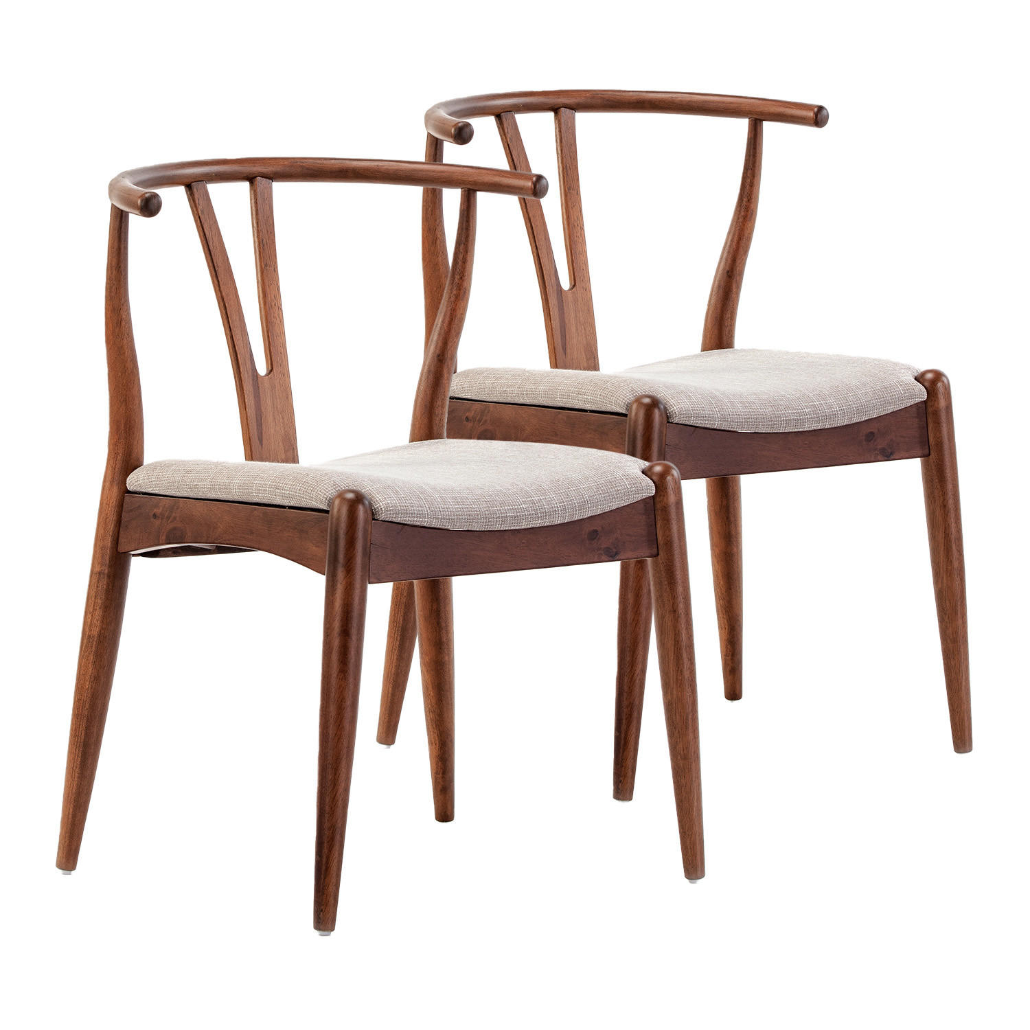 STUHL 2er-Set Rustic Nussbaum Farbe - Walnussfarben, Holz (55/76/55cm) - VS Venta-stock