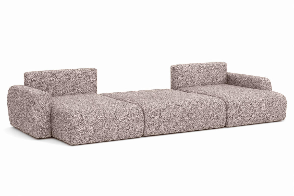 ECKSOFA Mit Schlaffunktion Und Bettkasten U-Form Ariel U, Chenille-Stoff Artico, Beige - Beige, Holz (342/142cm) - Kaiser Möbel