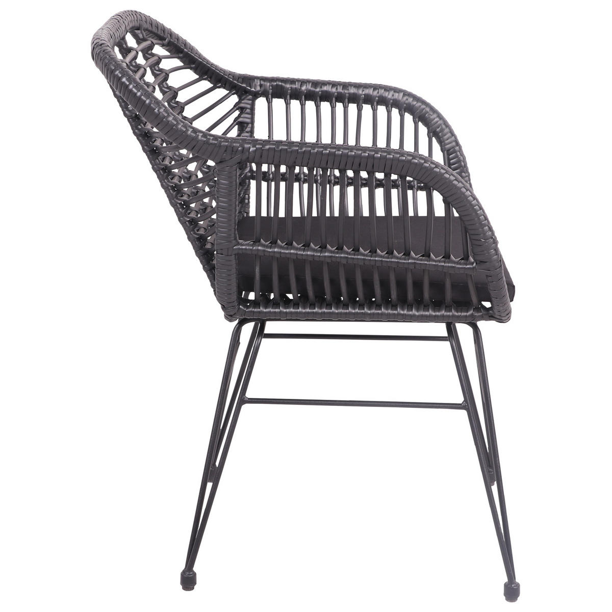SESSEL Cinta Schwarz 2er-Set - Schwarz, Kunststoff (56/84/60cm) - Happy Garden