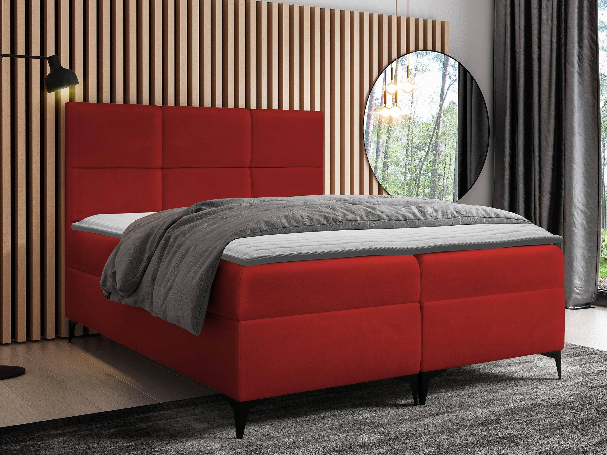 BOXBETT Fava - Rot, Holz/Textil (120/200cm) - MIRJAN24