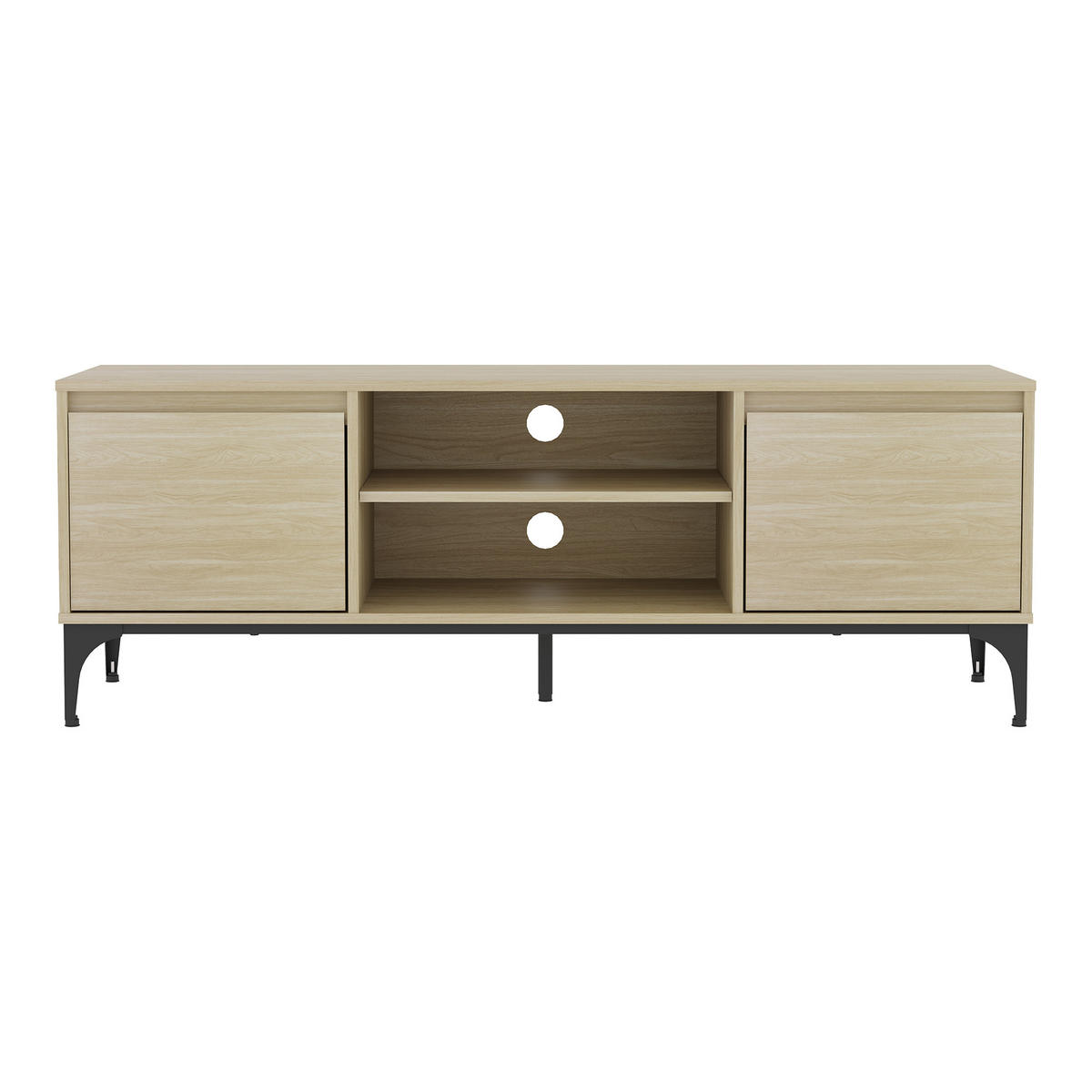 TV SKŘÍŇ Kistiandi - barva dubu, kov/kompozitní dřevo (140/50/40cm) - [en.casa]