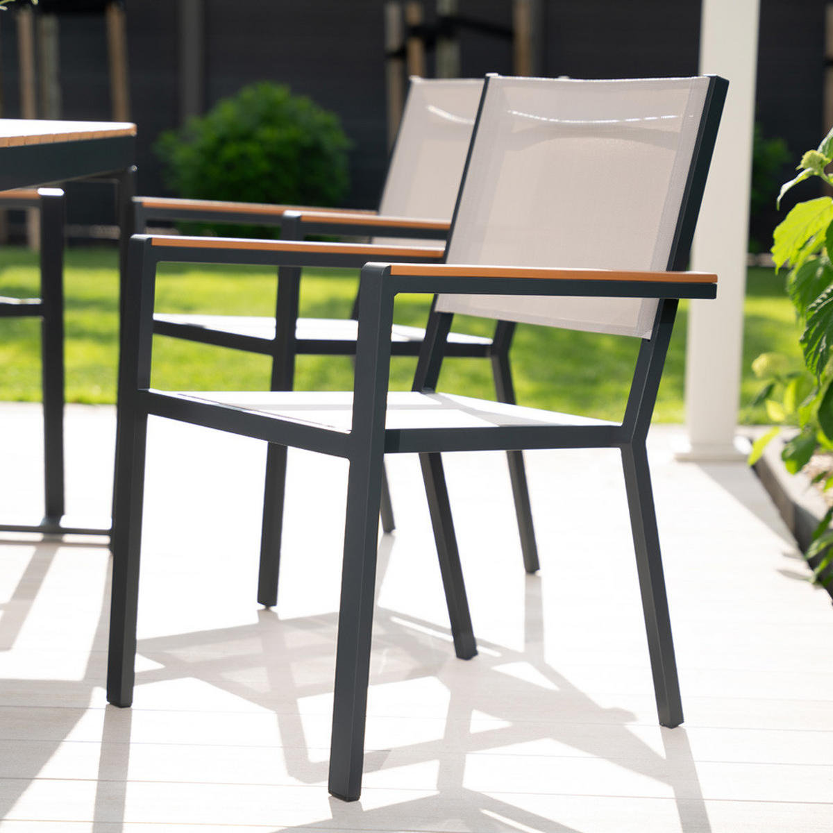GARTENSTUHL SEDIA - Anthrazit, Kunststoff/Metall (63/85/56cm) - Home Deluxe