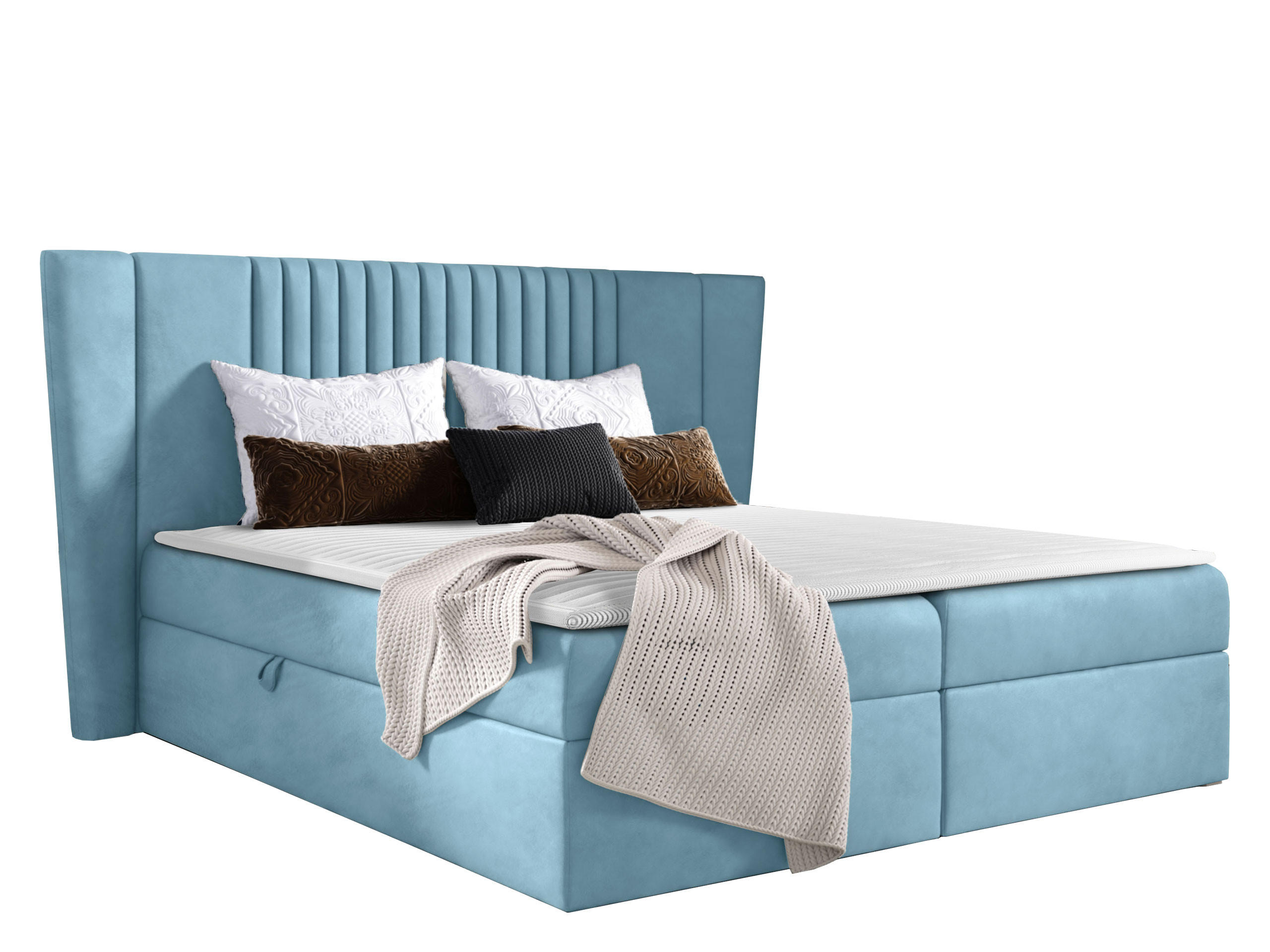 BOXBETT Spark - Hellblau, Holz (180/200cm) - MIRJAN24