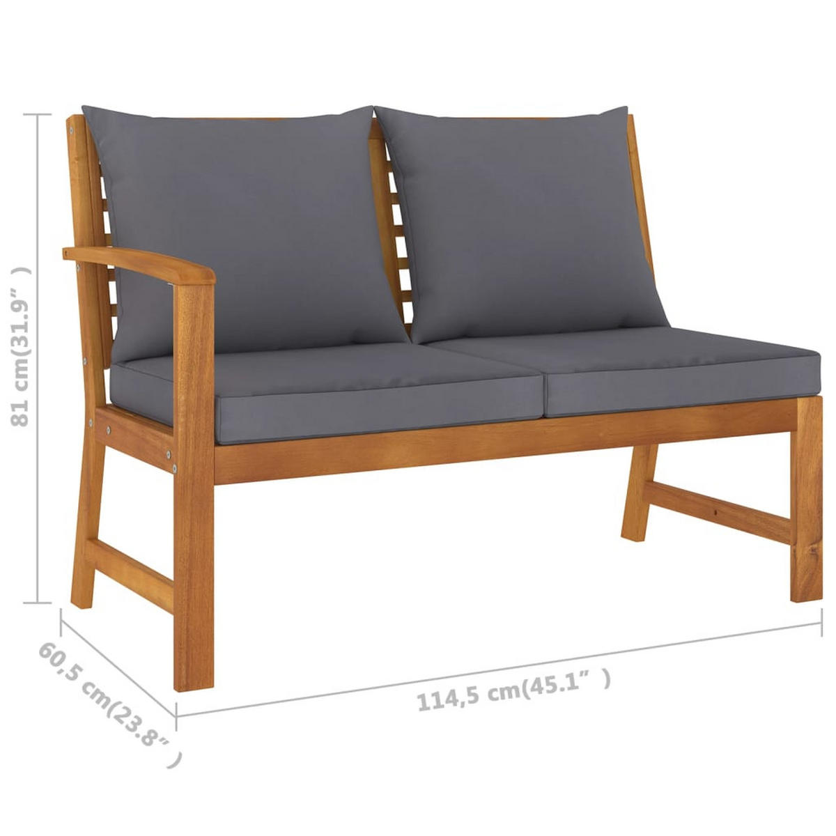 GARTENSET Reichmans 4-teilig - Grau, Holzwerkstoff - Nettlife