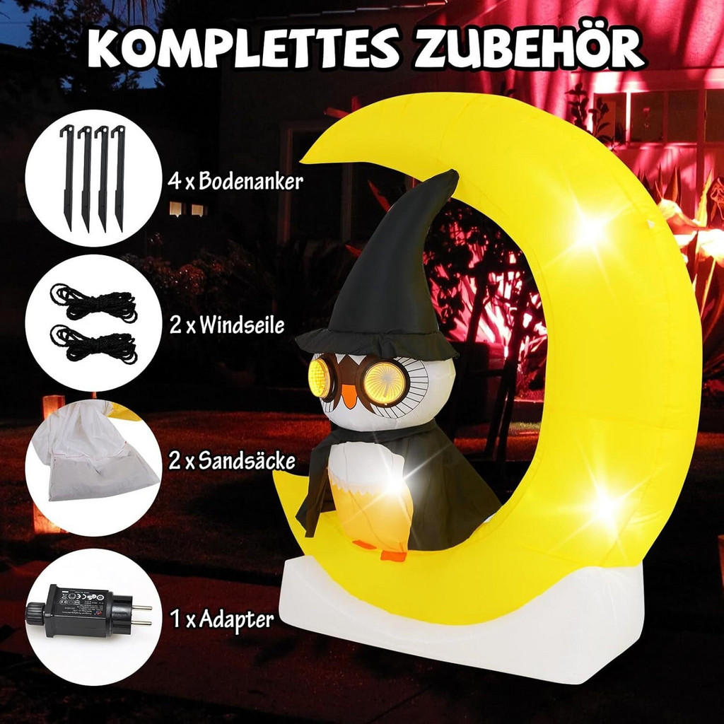 Thumbnail - Costway Eulen, Mehrfarbig, Textil, 60x155x130 cm, Dekoration, Herbstdeko & Halloweendeko