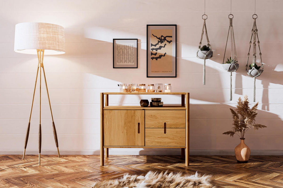 KOMMODE INA Wildeiche - Mokka, Holz (97/84/46cm) - byoak