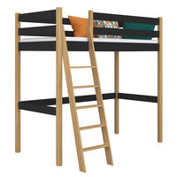 HOCHBETT N03 Schwarz / Eiche Natur 100/200 - Schwarz/Eiche Artisan, Naturmaterialien/Holz (100/200cm) - N-Wood
