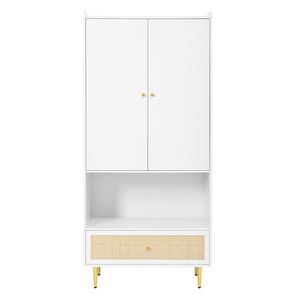 Delfa Kleiderschrank Weiß 80x175x48 cm