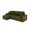 ECKSOFA Nolani mit Schlaffunktion & Bettkasten – Modern & Bequem - Olivgrün, Kunststoff (248/145cm) - Panda Möbel