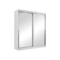 SCHIEBETÜRENSCHRANK Modin 180 - Schwarz/Weiß, Holzwerkstoff/Kunststoff (180/216/65cm) - MIRJAN24