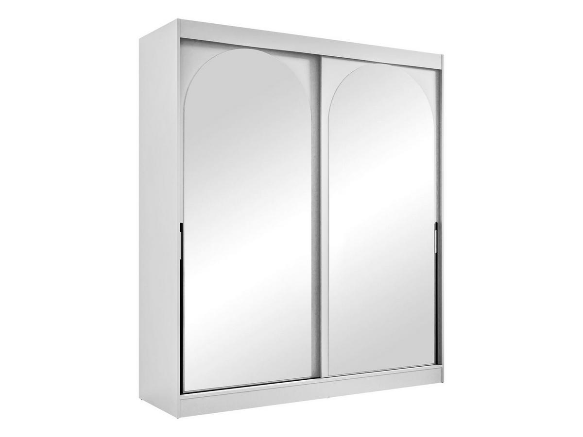SCHIEBETÜRENSCHRANK Modin 180 - Schwarz/Weiß, Holzwerkstoff/Kunststoff (180/216/65cm) - MIRJAN24