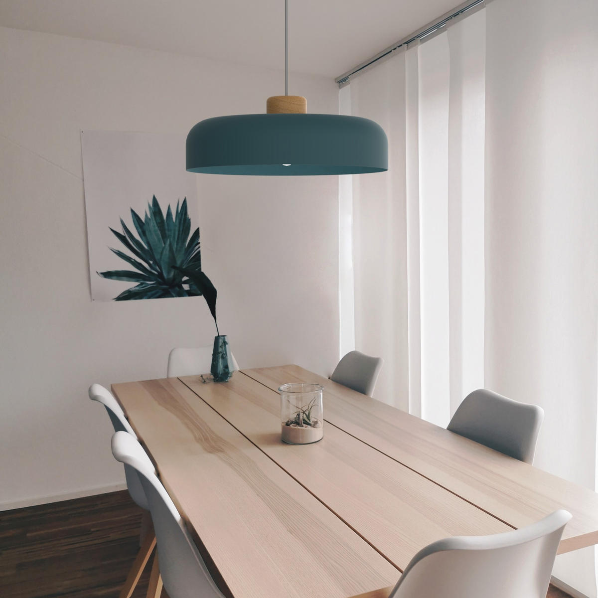 HÄNGELEUCHTE - Blau, Metall (40/40/10cm) - Lumicom