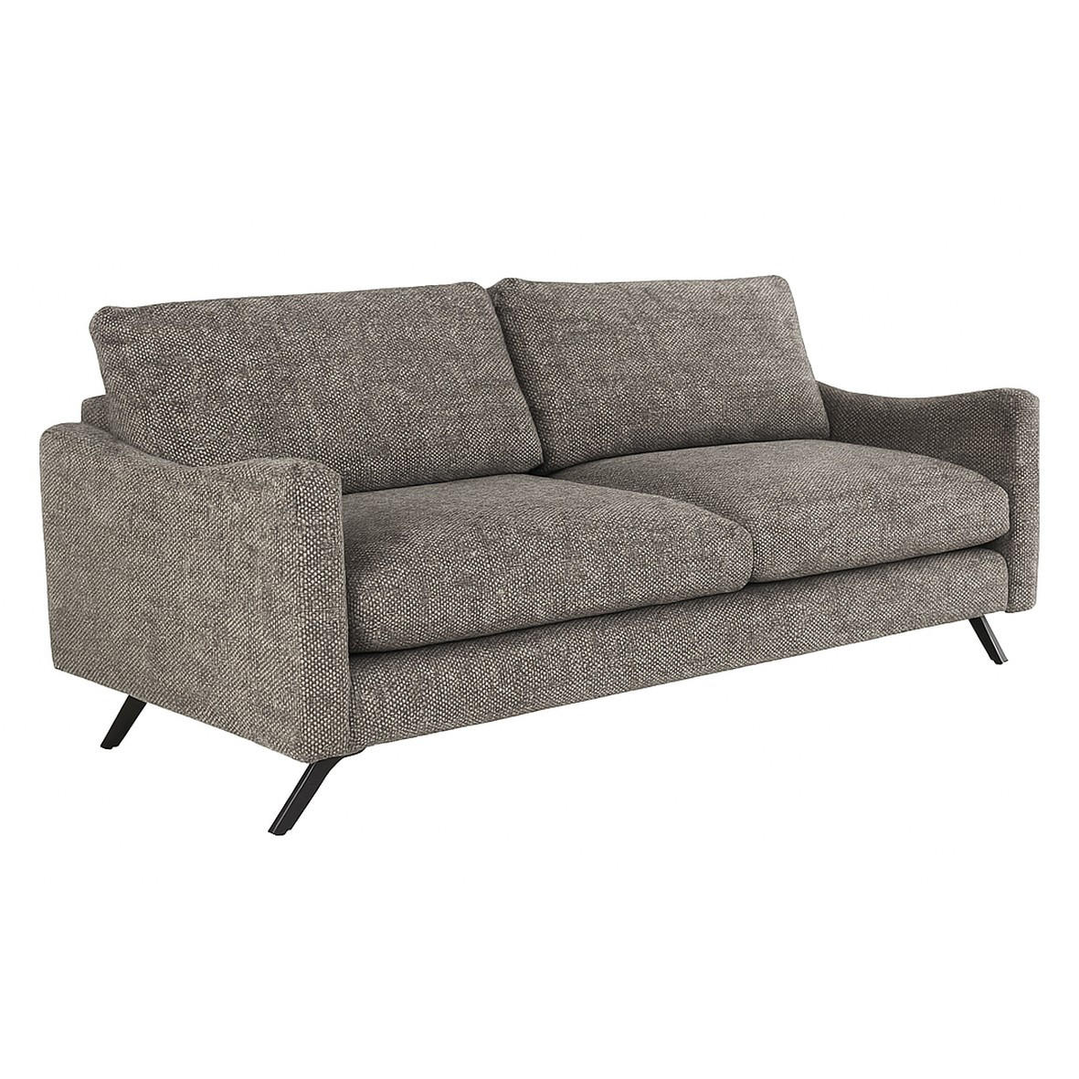 SOFA CLOUD mit schwarz Metallbeinen, Grau - Grau, Textil (235/98/107cm) - KS Home Concept