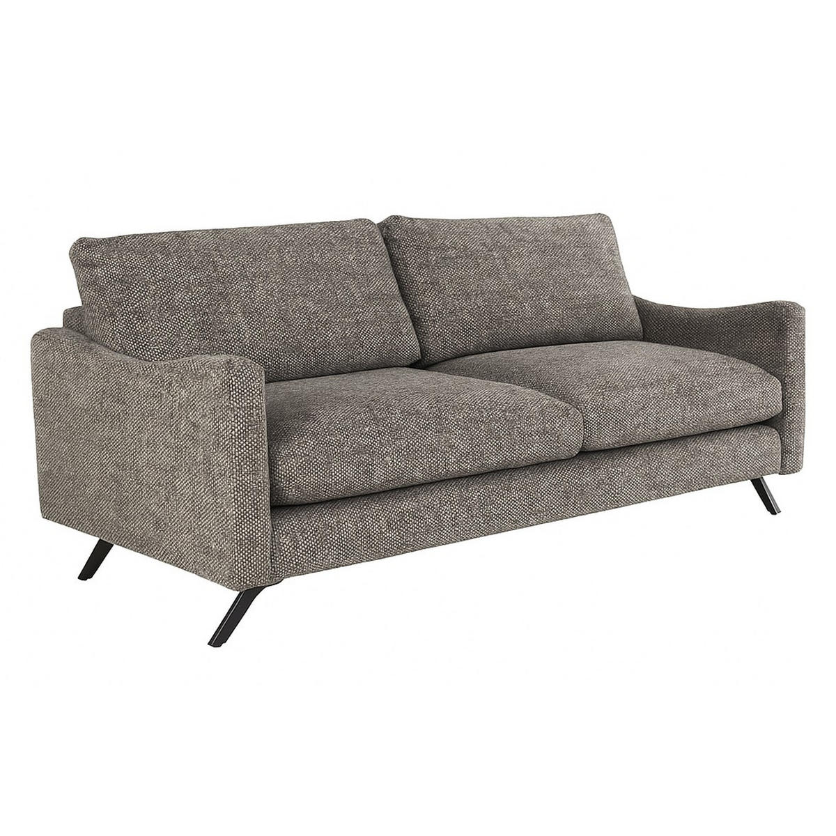 SOFA CLOUD mit schwarz Metallbeinen, Grau - Grau, Textil (235/98/107cm) - KS Home Concept